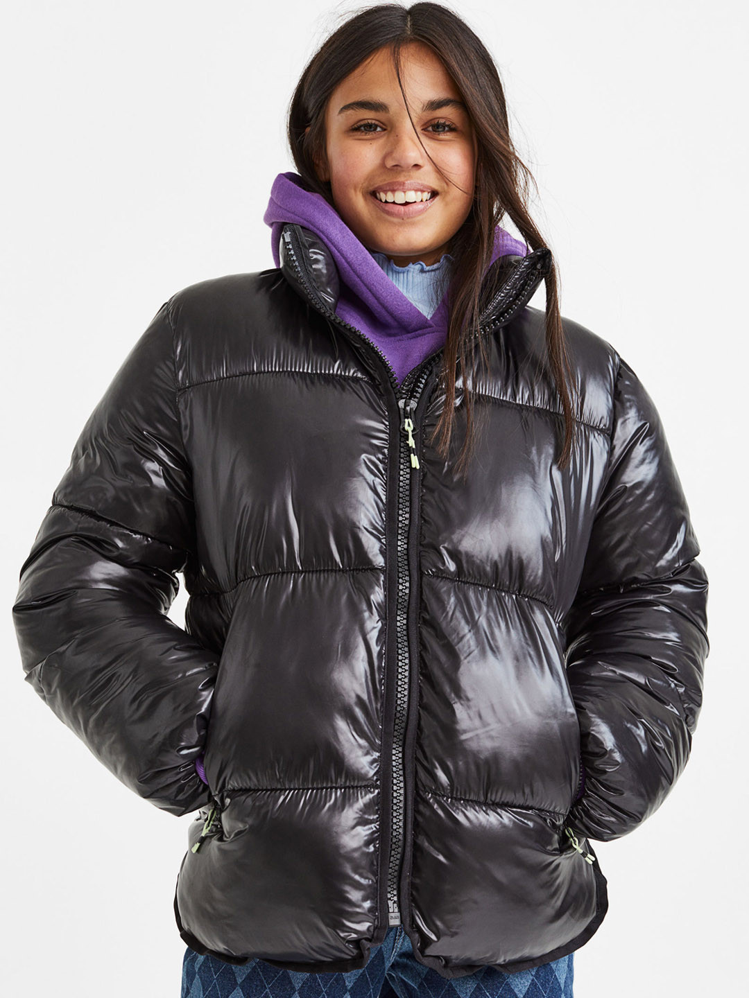 Buy H&M Women Black THERMOLITE Water Repellent Jacket Jackets for