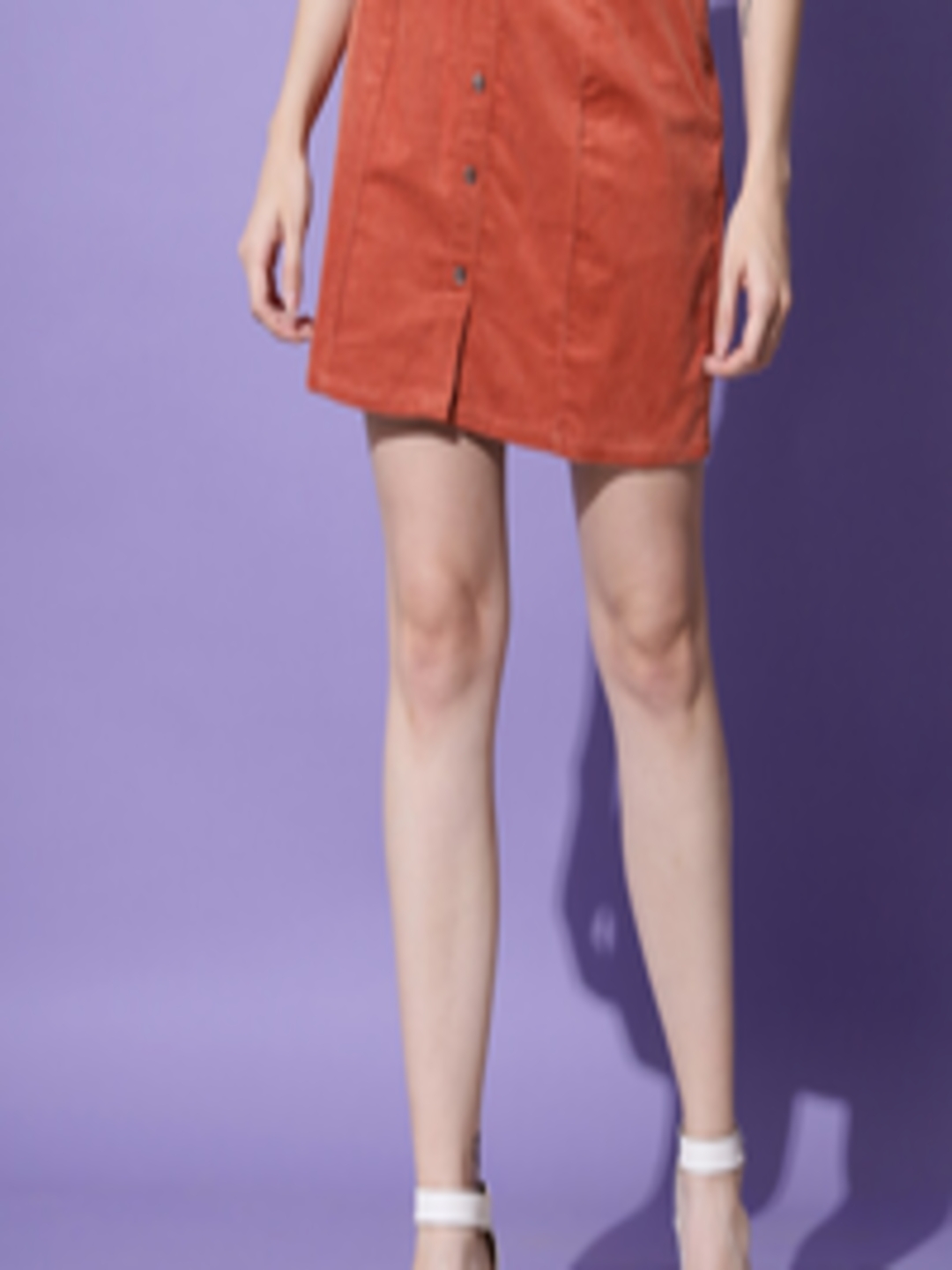 Buy Trend Arrest Women Rust Solid Cordruoy Mini Skirt - Skirts for ...