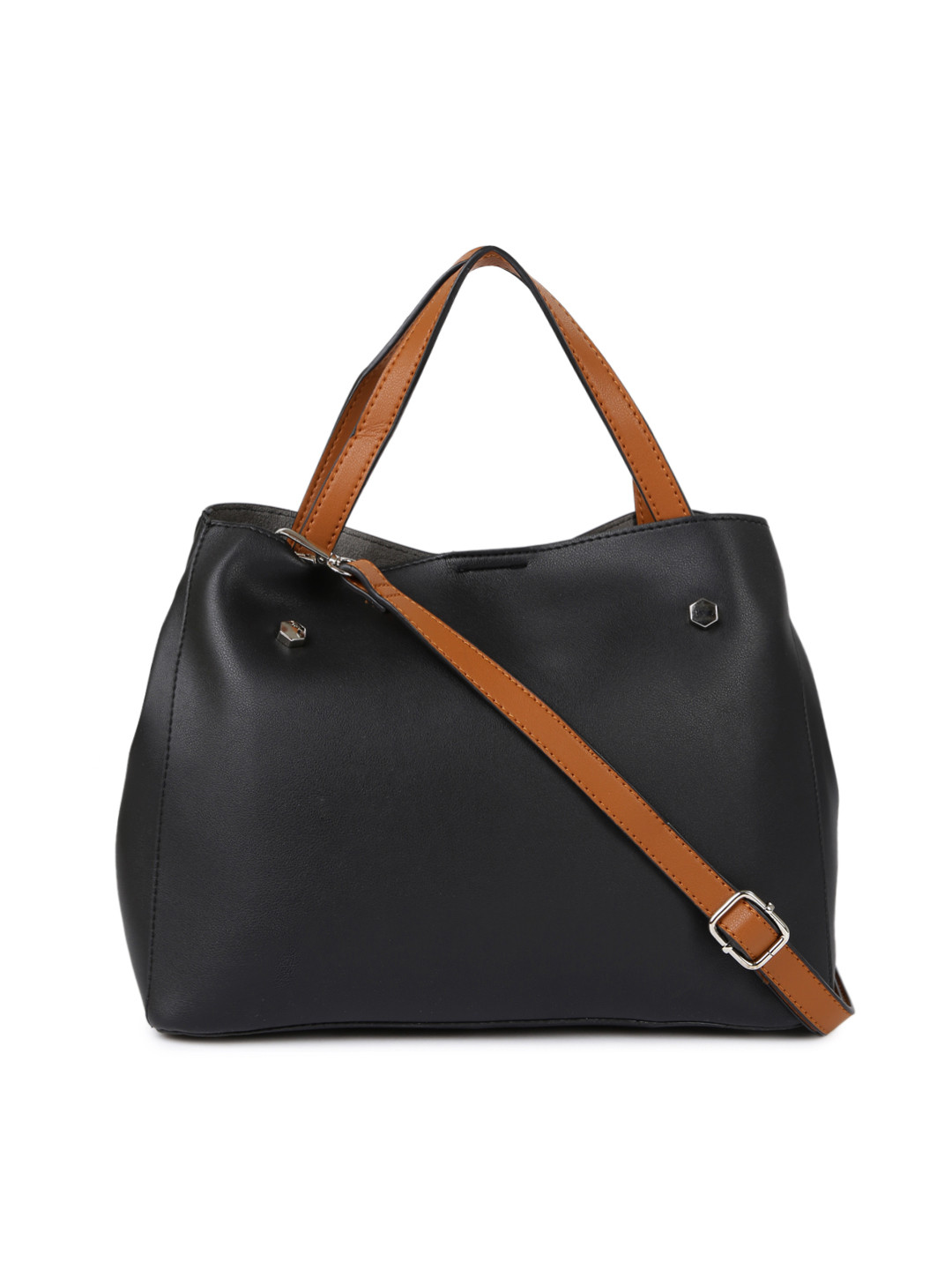 Buy Mast & Harbour Black Solid Handheld Bag With Pouch Handbags for