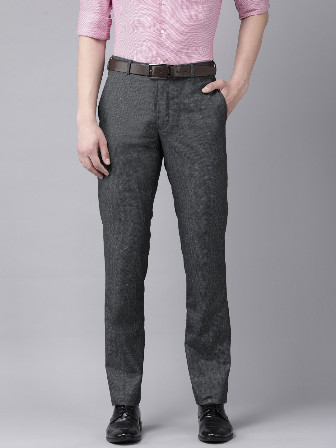 Buy Park Avenue Men Solid Mid Rise Smart Fit Formal Trousers - Trousers ...