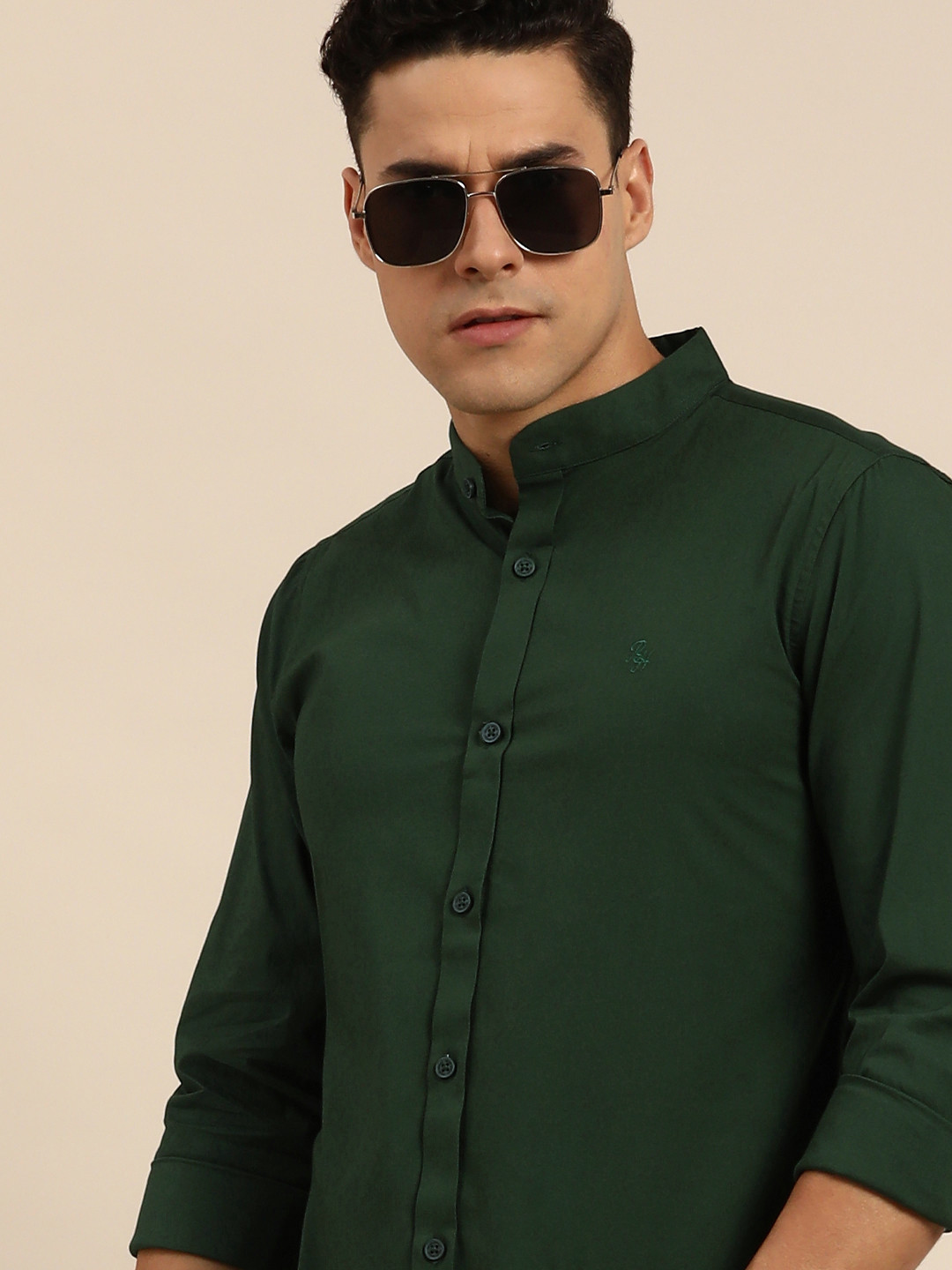 Mint Slim Fit Regular Collar Men's Shirt by Being Human Clothing
