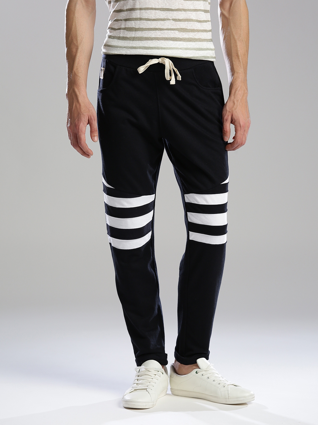 navy track pants
