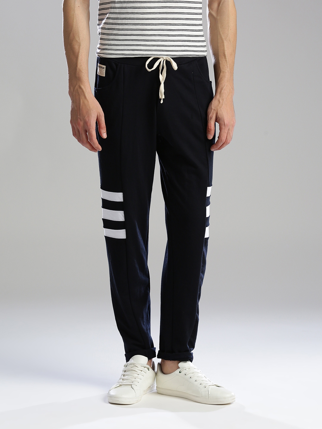 navy track pants