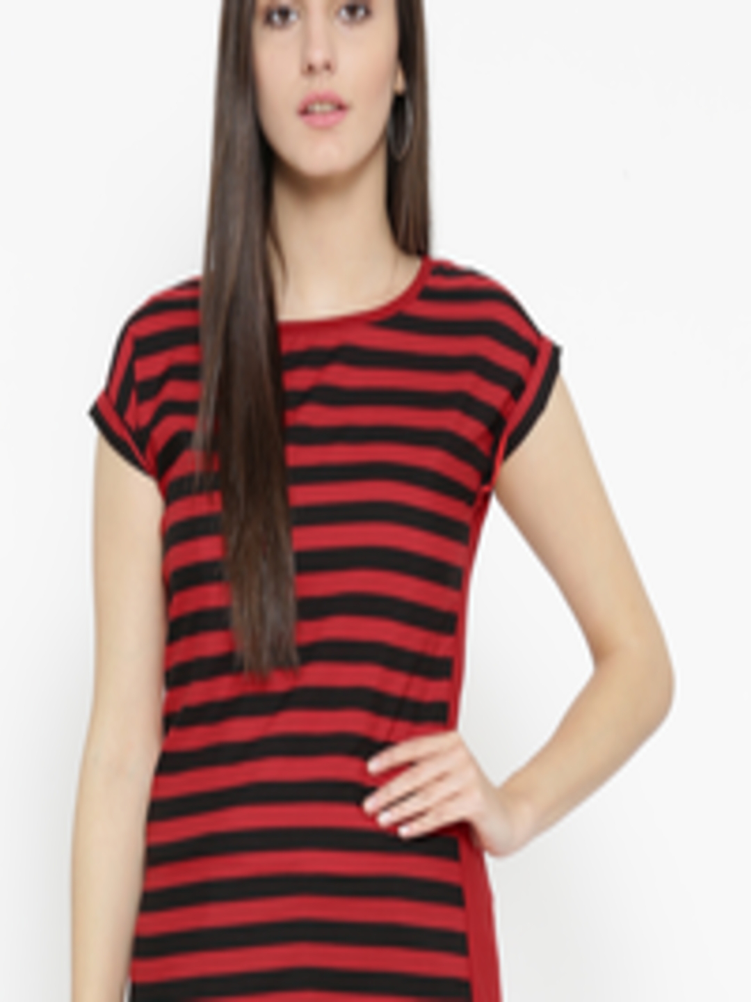 Buy U&F Women Black & Red Striped Top - Tops for Women 2034796 | Myntra