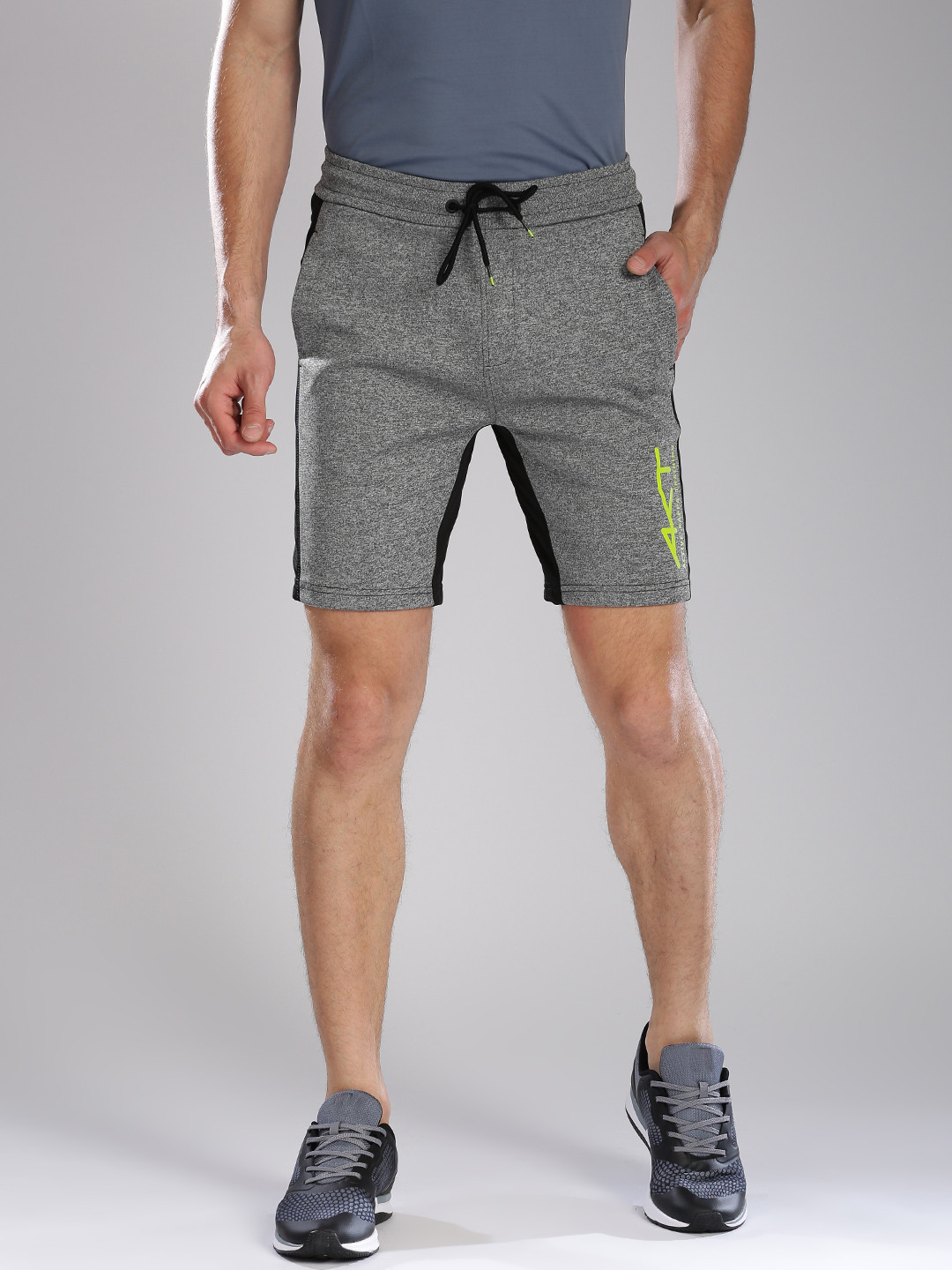 Download Buy Kappa Men Grey Melange Solid Regular Fit Sports Shorts ...