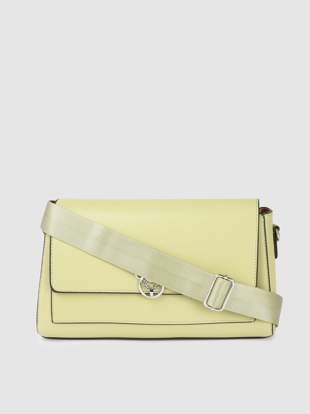Buy Allen Solly Sage Green Structured Sling Bag Handbags for Women