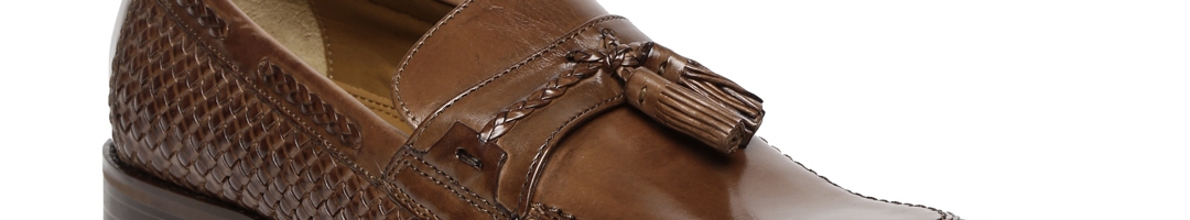 Buy Ruosh Work Men Brown Rare Leather Textured Formal Slip Ons - Formal ...