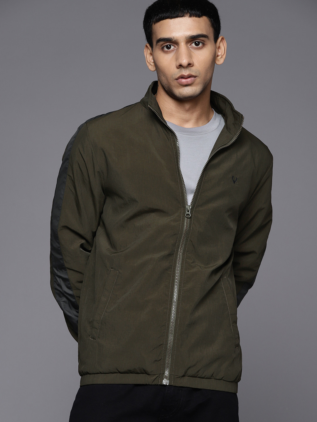 Buy Allen Solly Men Olive Green Solid Tailored Jacket Jackets for Men