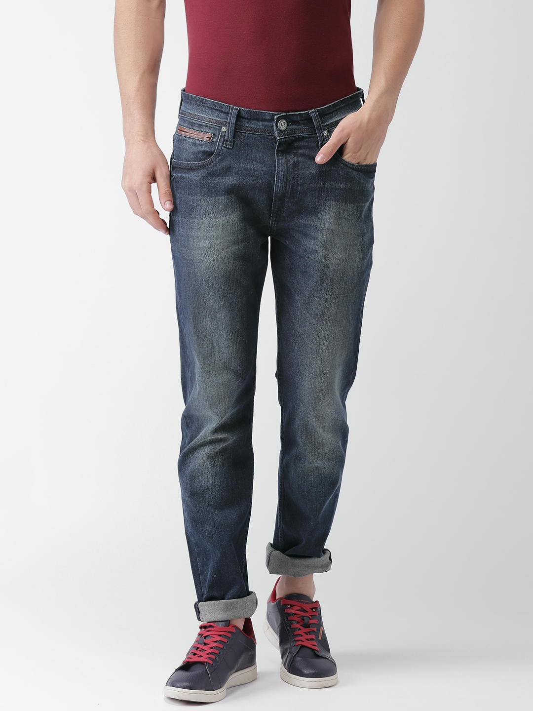 Buy Harvard Men Blue Slim Fit Mid Rise Clean Look Stretchable Jeans ...