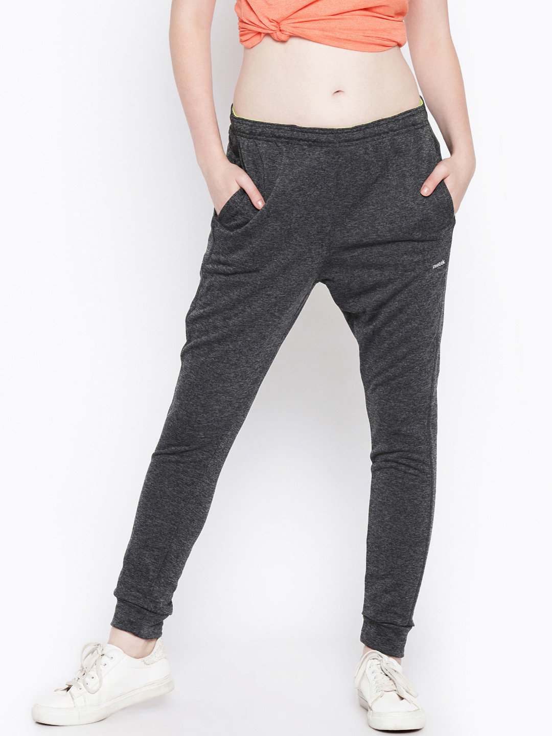 Buy Reebok Charcoal Grey RE Joggers Track Pants for Women 2036307