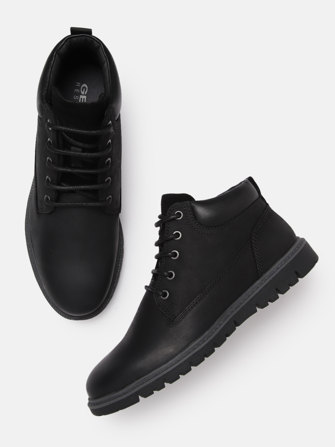 geox black ankle boots