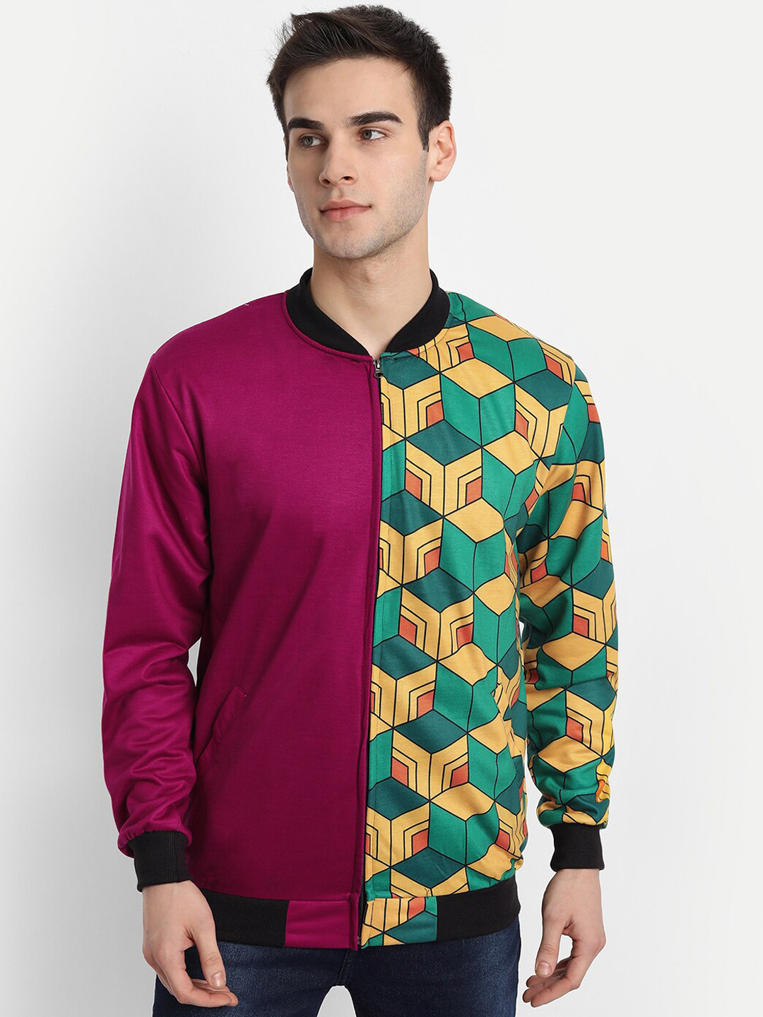 Buy COMICSENSE Men Anime Printed Demon Slayer Bomber Jacket - Jackets ...