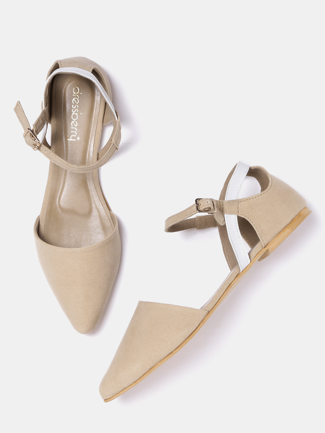 Buy DressBerry Women Beige Solid Flats Flats for Women 2037023 Myntra