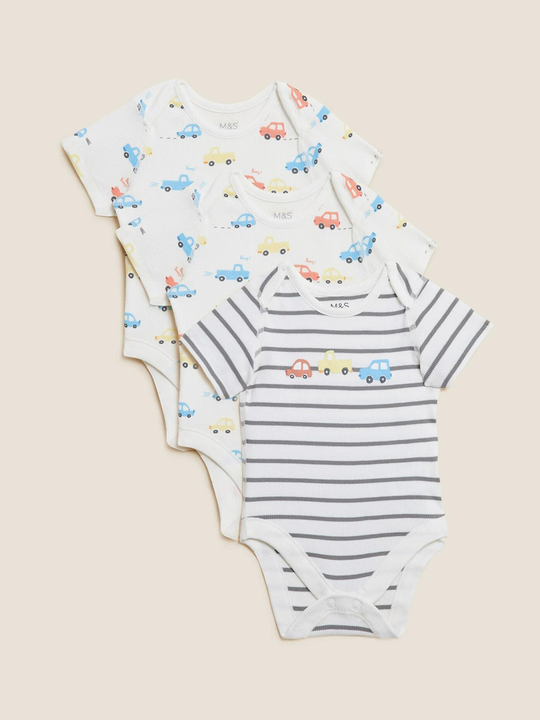 Buy Marks & Spencer Infants Pack Of 3 Printed Bodysuits Bodysuit for