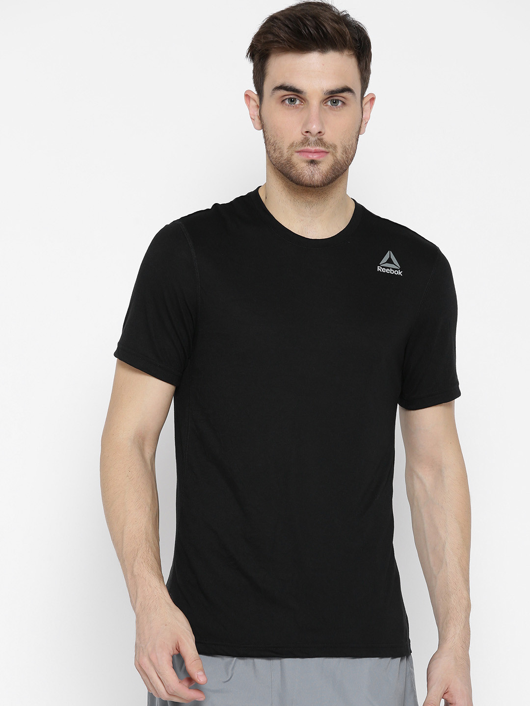 Buy Reebok Men Black Super Premium 2.0 Round Neck T Shirt Tshirts for