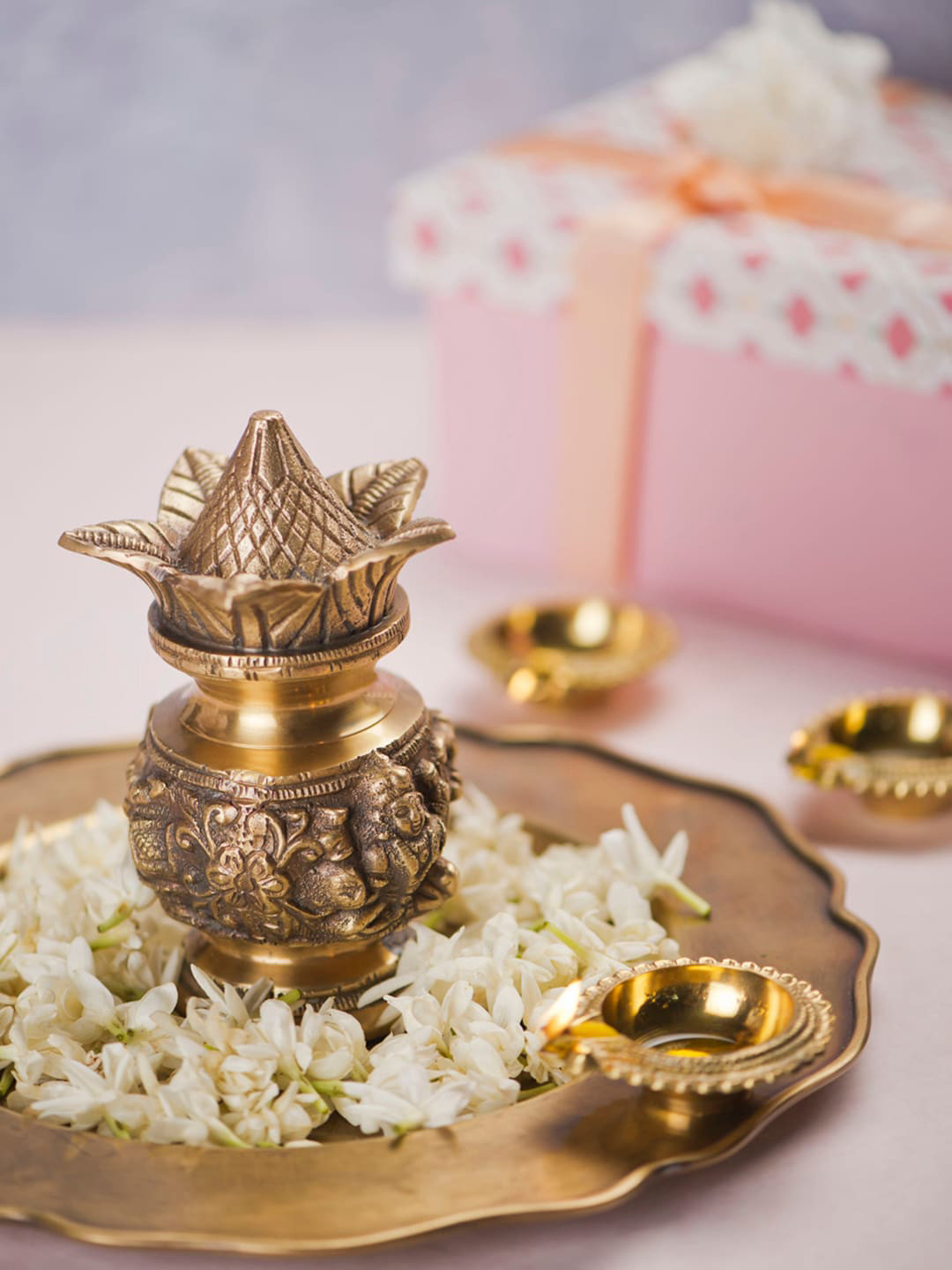 Buy Fabindia Gold Toned Ganesh Lakshmi Kalash Home Gift Sets Home