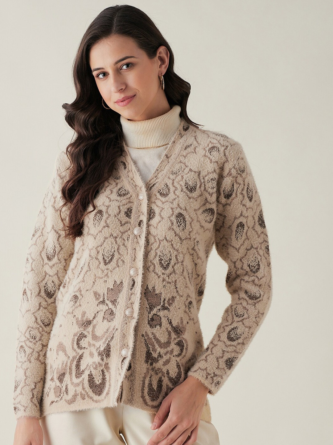 Buy RIVZA Women Beige Cardigan Sweaters for Women 20372780 Myntra