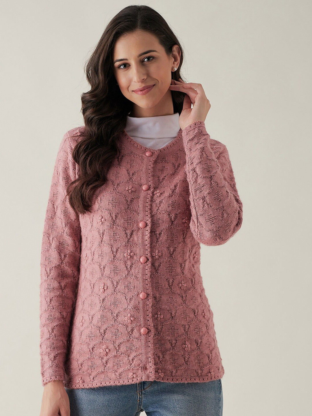 Buy RIVZA Women Pink Cardigan Sweaters for Women 20372786 Myntra