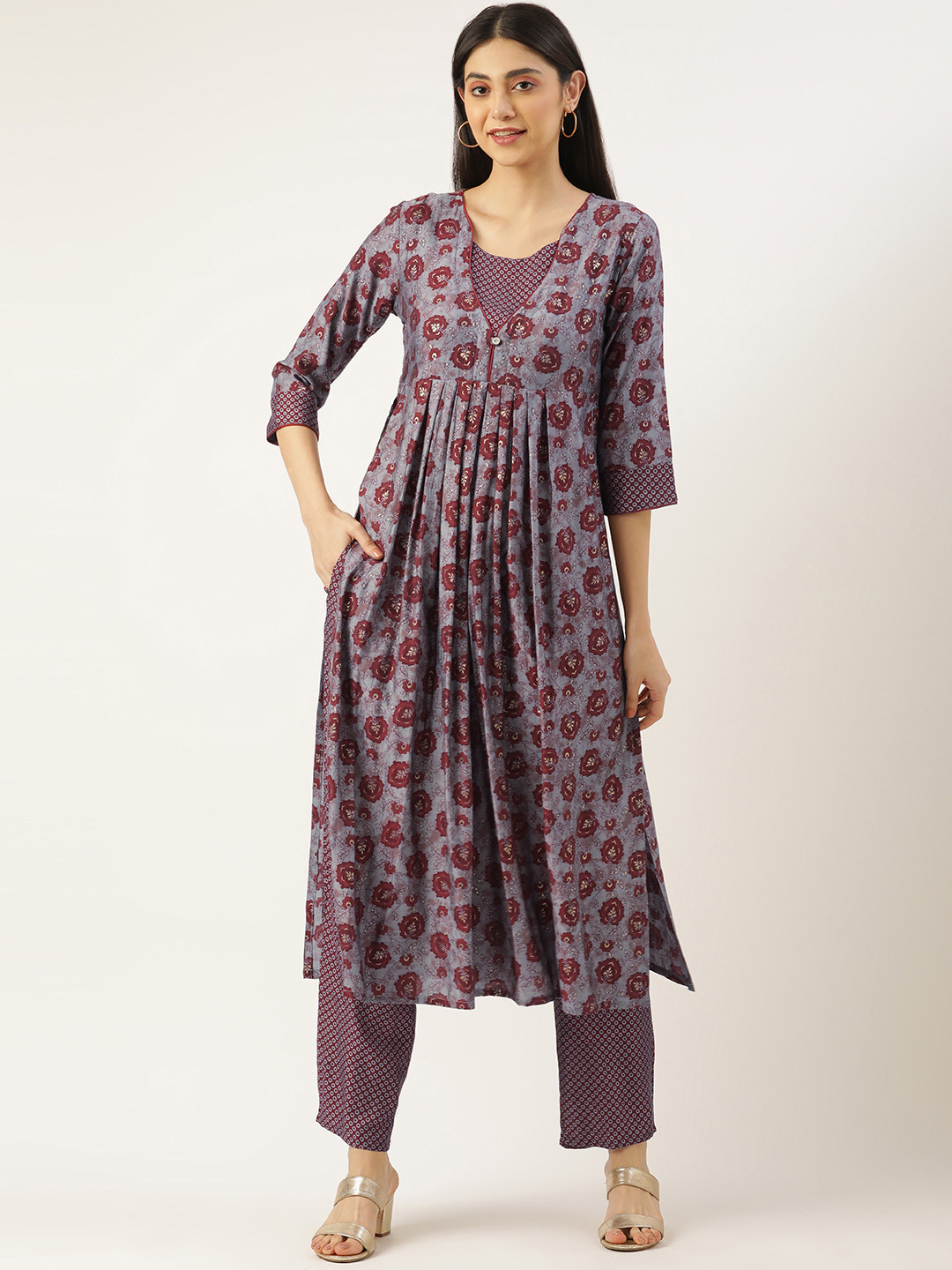 Multi Color Kurta Satin Swad Trouser