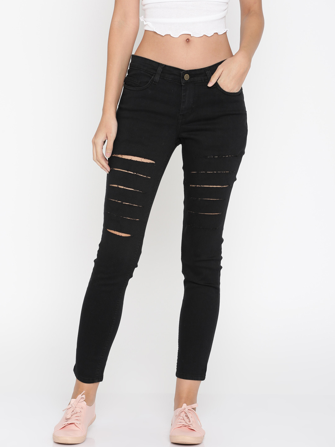 Buy DressBerry Women Black Regular Fit Mid Rise Stretchable Jeans