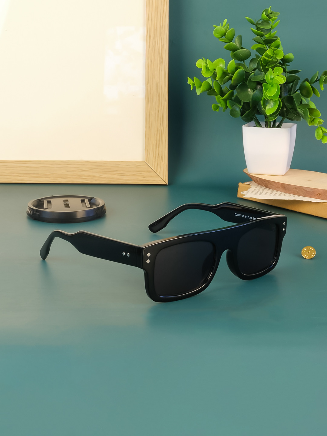 Buy Voyage Unisex Black Lens & Black Wayfarer Sunglasses With UV