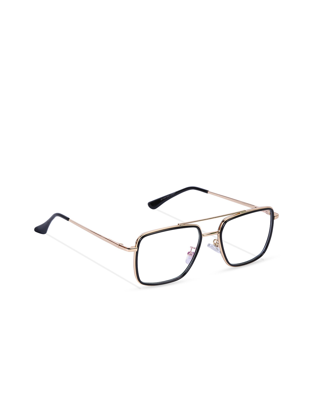 Buy Freddy Unisex Gold Toned & Black Full Rim Rectangle Frames - Frames ...