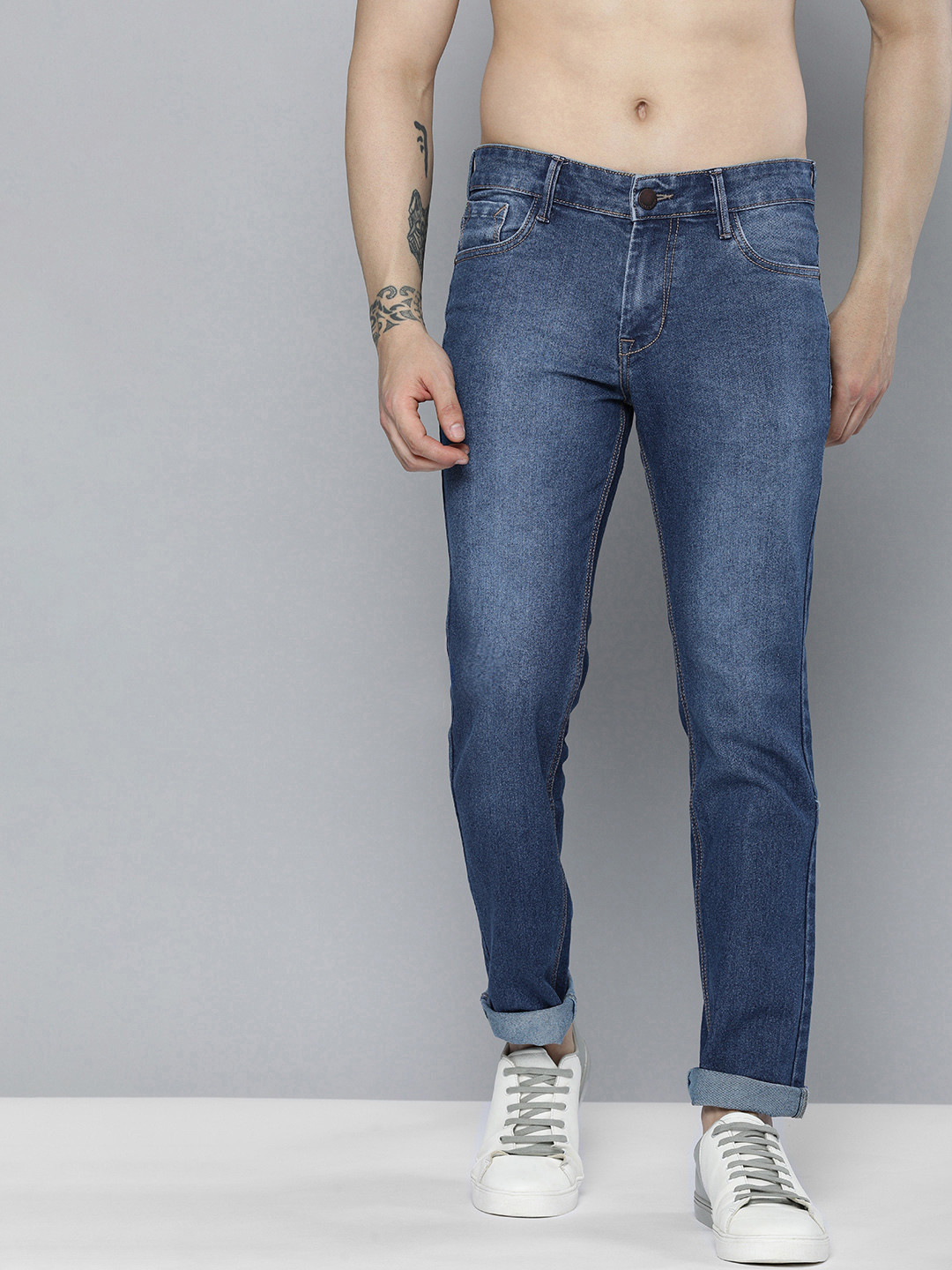 Buy HERE&NOW Men Slim Fit Light Fade Stretchable Jeans - Jeans for Men ...