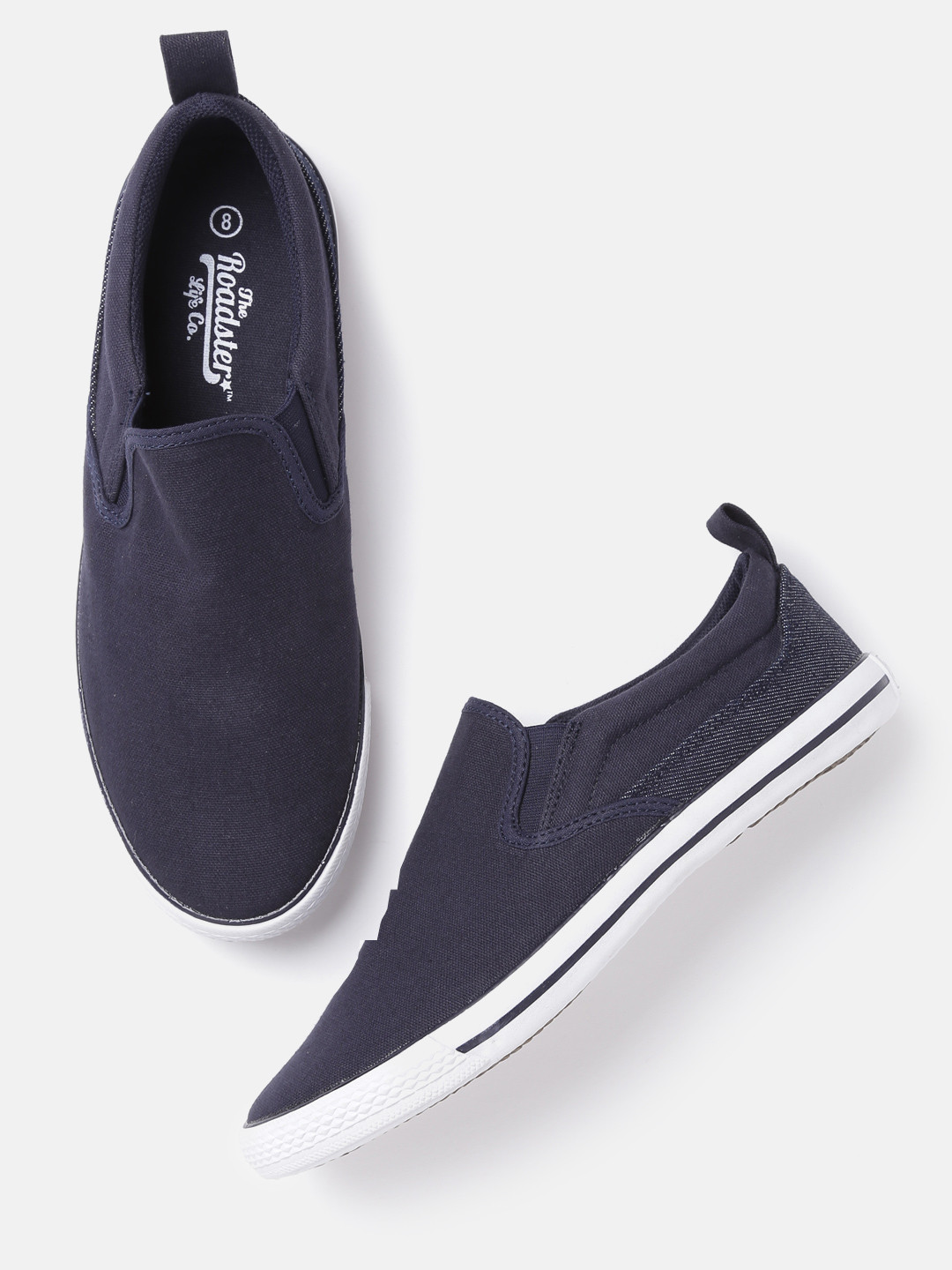 slip on navy blue sneakers