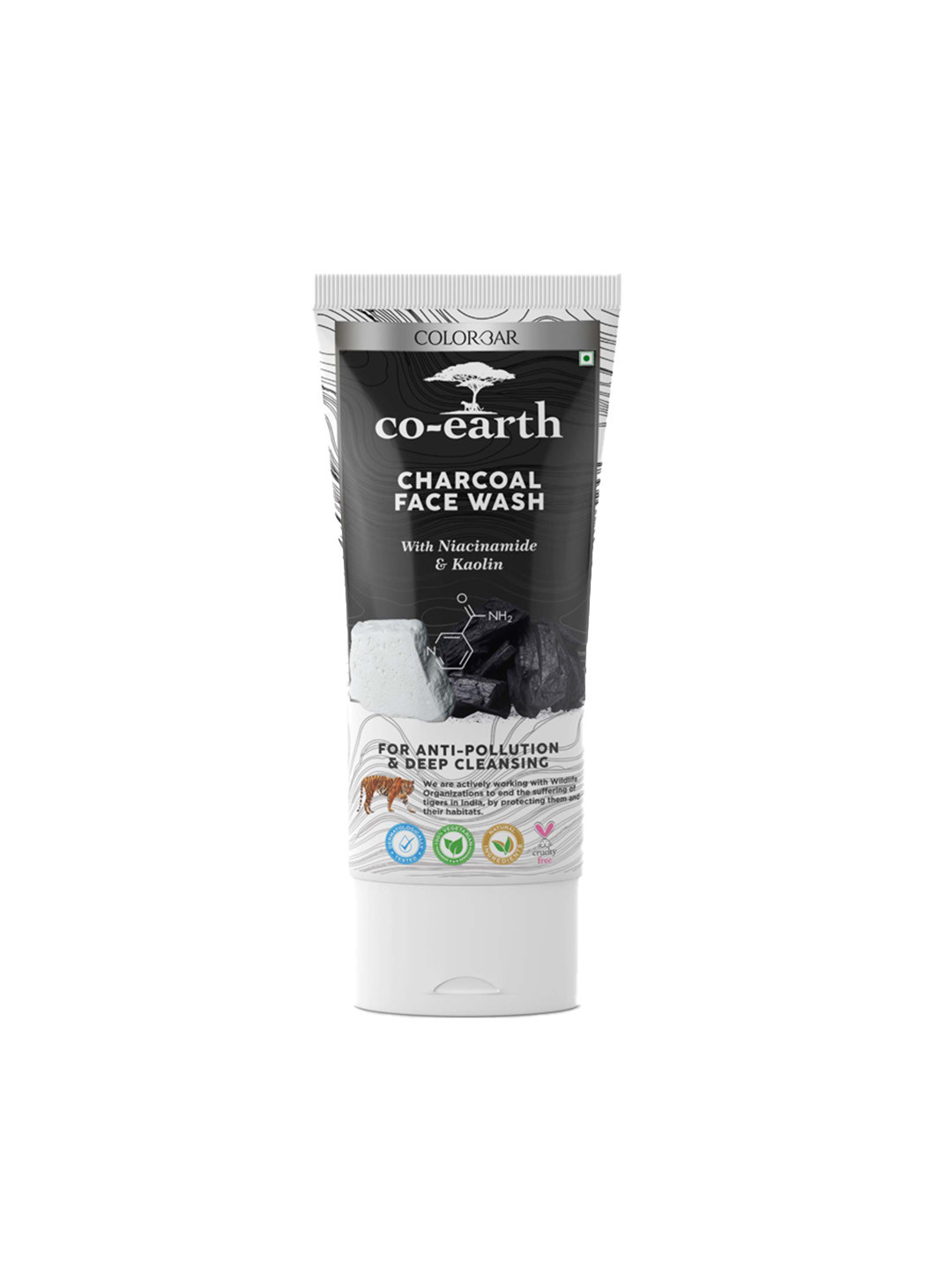 Buy Colorbar Co Earth Charcoal Face Wash With Niacinamide & Kaolin Clay
