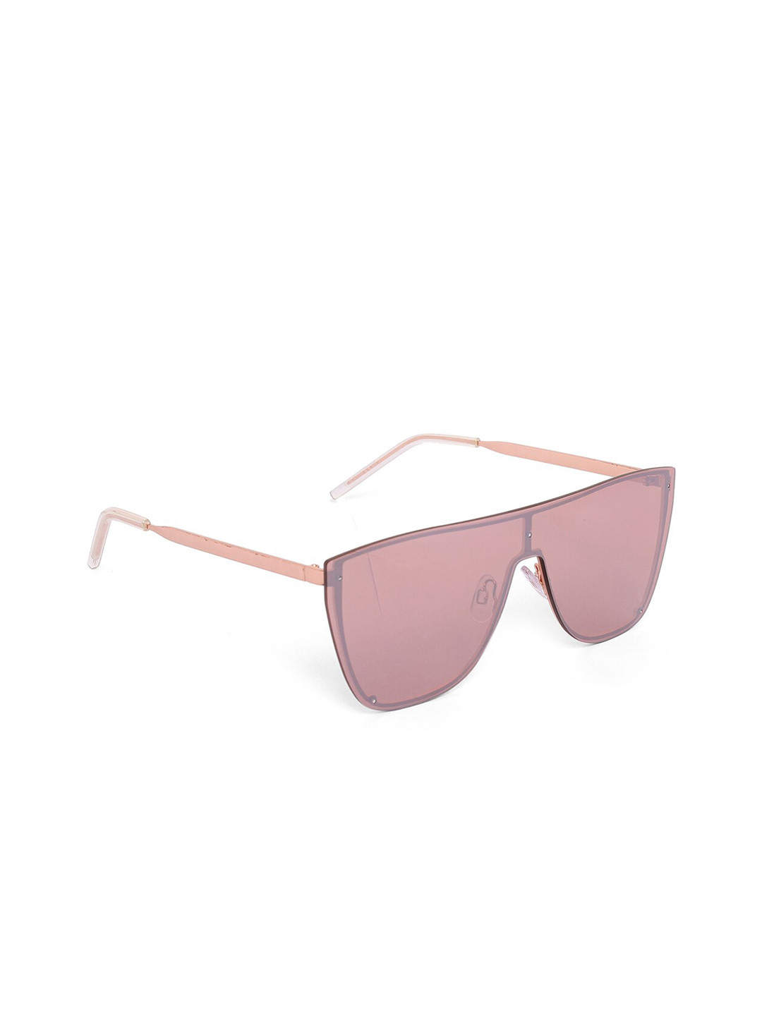 Buy ALDO Women Red Lens & Rose Gold Toned Shield Sunglass Sunglasses