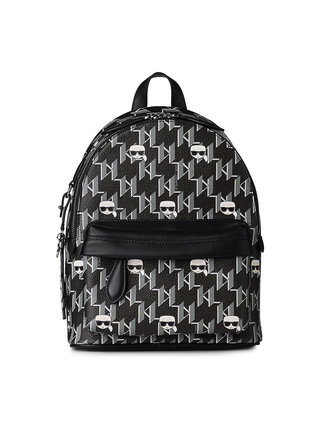 Buy Karl Lagerfeld Women Black White Geometric Backpack Backpacks