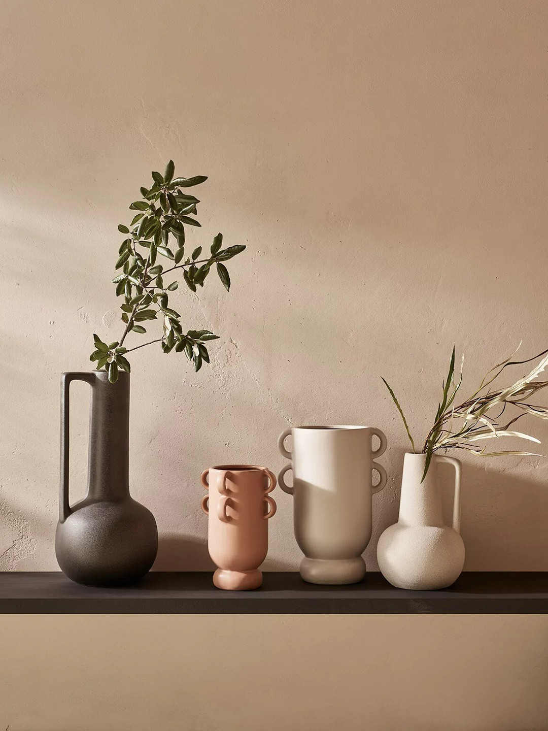 Buy Marks & Spencer Grey Solid Ceramic Handle Vase Vases for Unisex