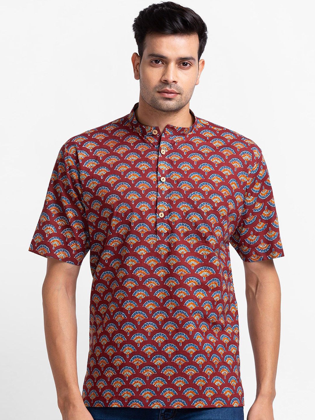 Men'S Geometric Printed Kurtas.