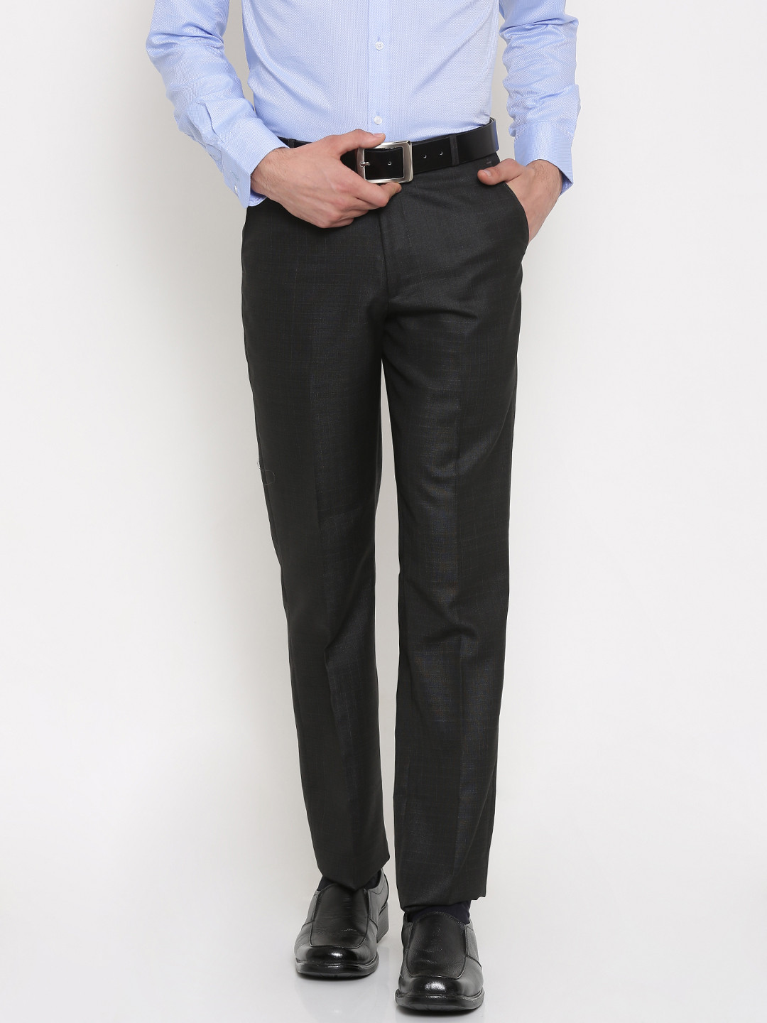 Buy Independence Men Black Slim Fit Solid Formal Trousers Trousers for Men 2039843 Myntra