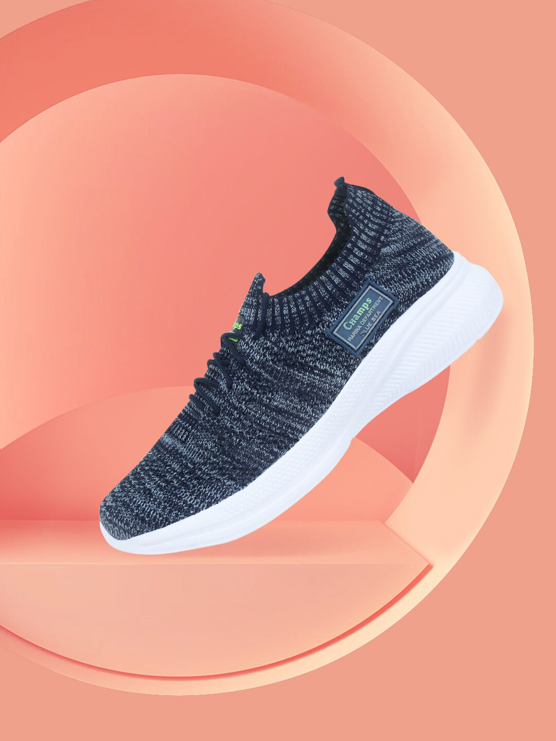 Buy Champs Men Navy Blue Mesh Running Non Marking Shoes Sports Shoes