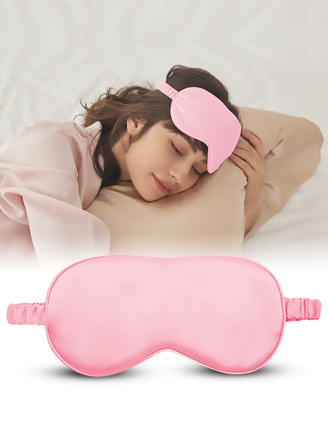 Buy JENNA Unisex Pink Solid Sleeping Eye Mask Travel Accessory for