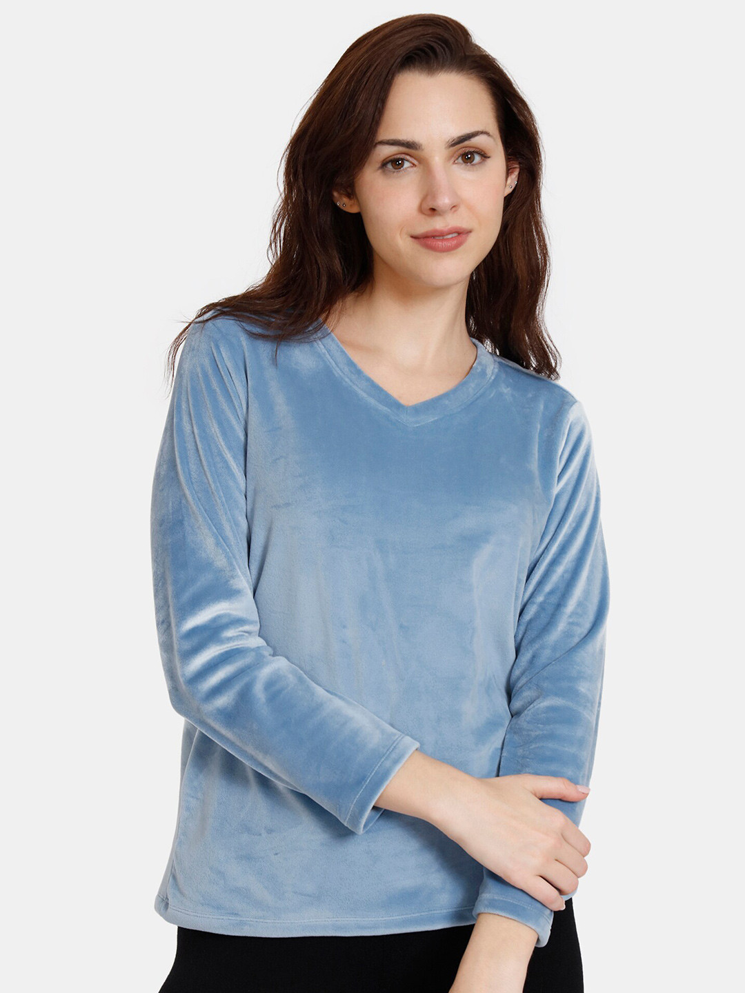 Buy Zivame Women Blue V Neck T Shirt - Tshirts for Women 20402906 | Myntra
