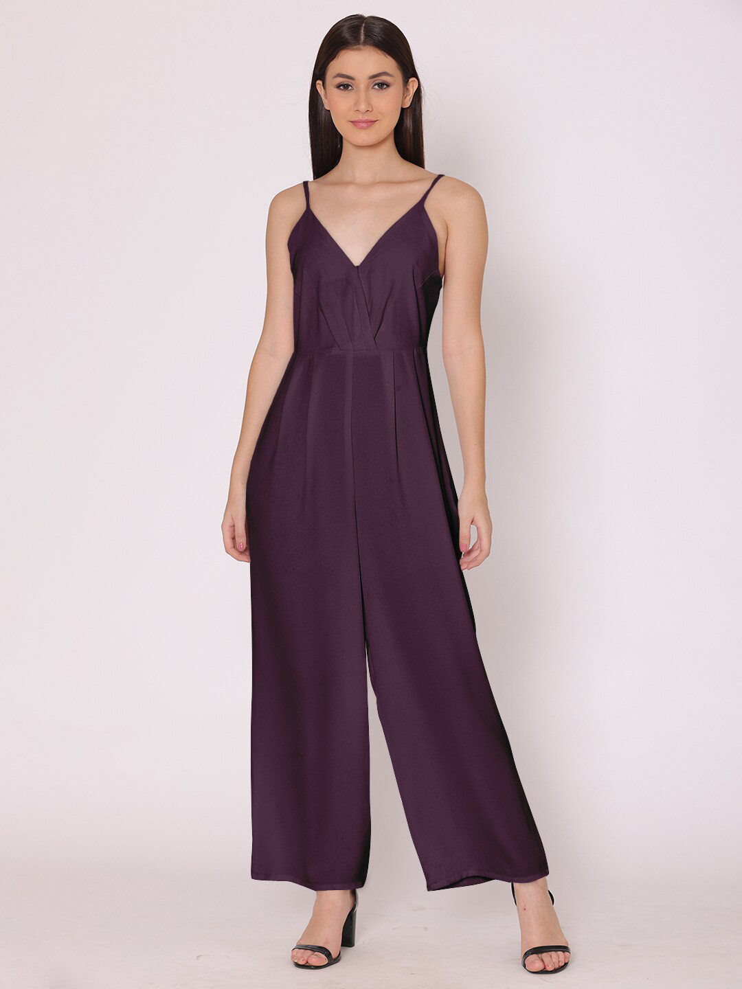 Buy HERE&NOW Purple Solid Basic Jumpsuit Jumpsuit for Women 20403732
