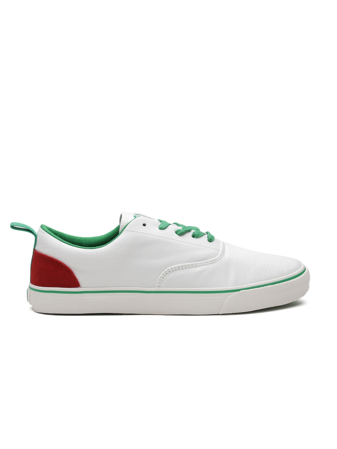 united colors of benetton men white textured sneakers