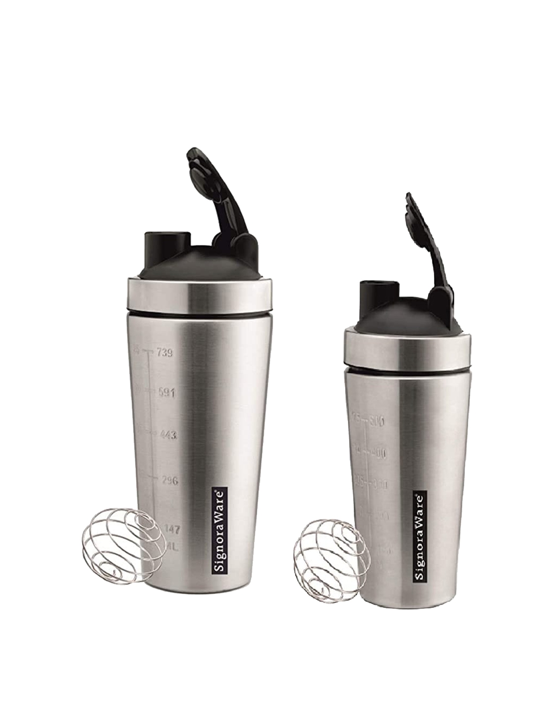 Buy SignoraWare Silver Toned Set Of 2 Stainless Steel Shaker Bottles