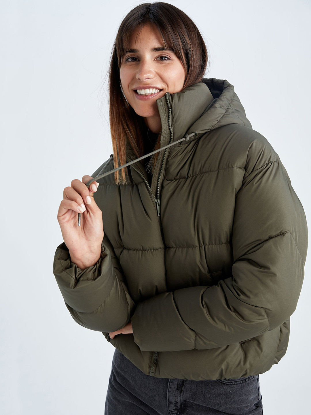 Buy DeFacto Women Khaki Padded Jacket Jackets for Women 20409888 Myntra