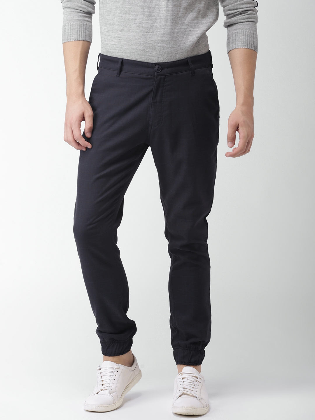 checked joggers mens