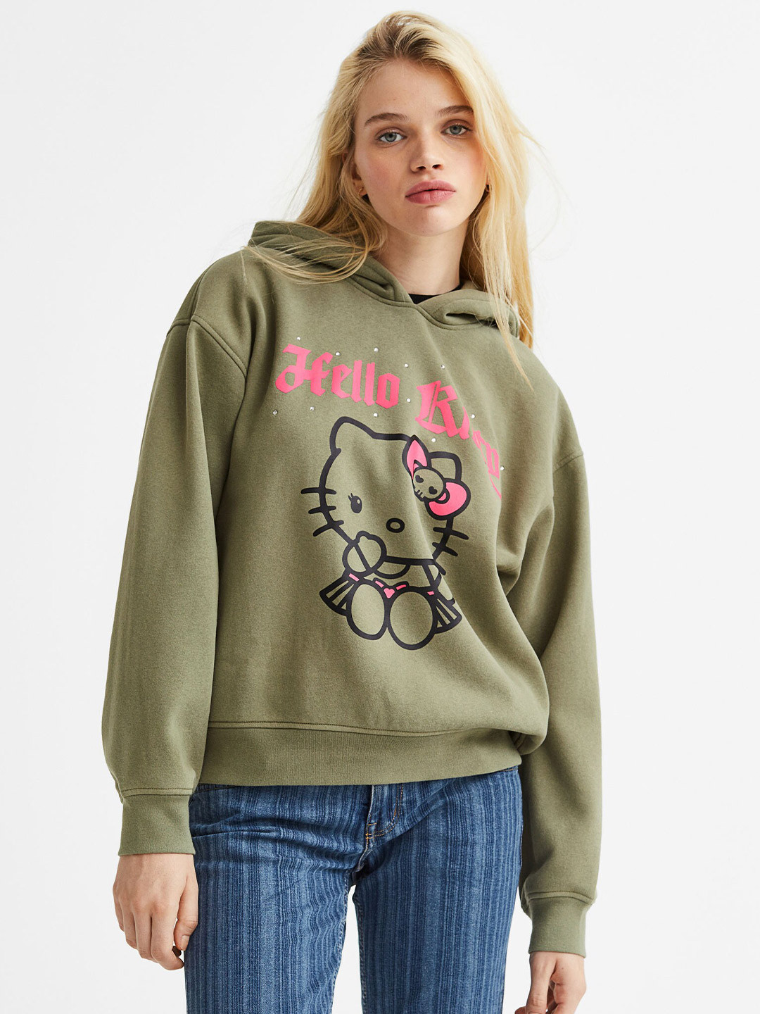 Buy H&M Woman Oversized Printed Hoodie Sweatshirts for Women 20422690