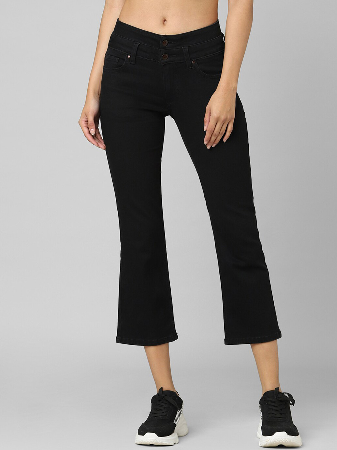 Buy ONLY Women Black Solid High Rise Jeans Onleureka Hella Flare Jeans