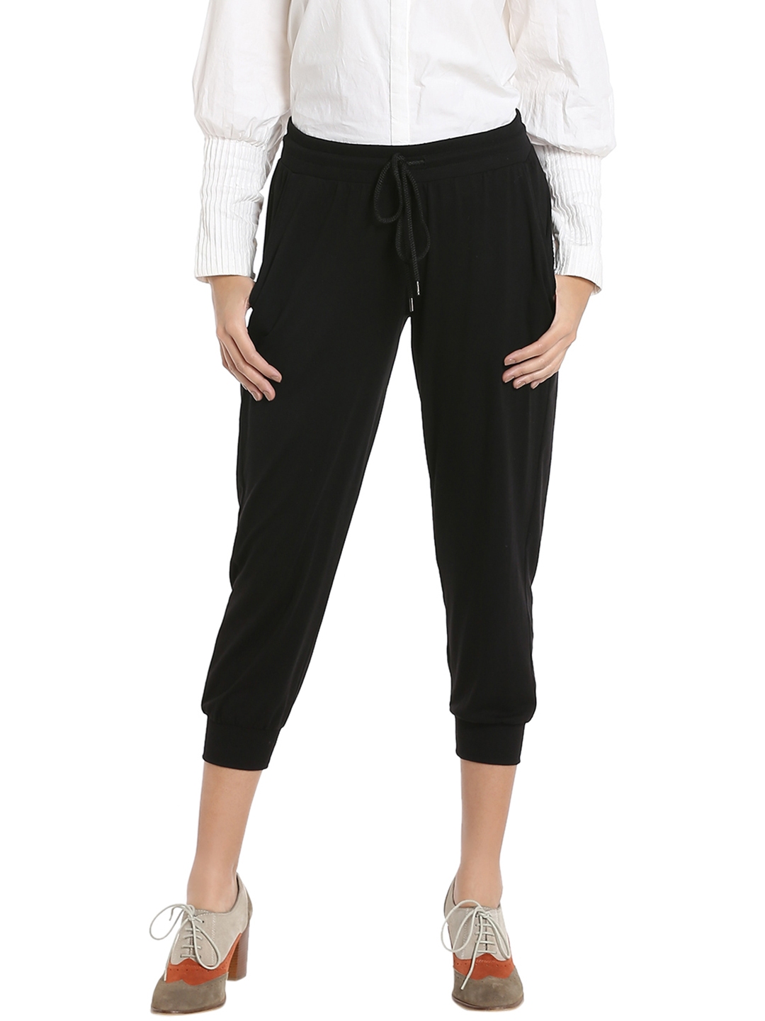 solid black joggers