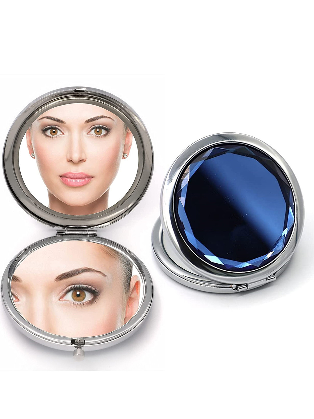 Buy MAJESTIQUE Double Sided Travel Makeup Compact Mirror Pocket Mirror for Unisex 20429048