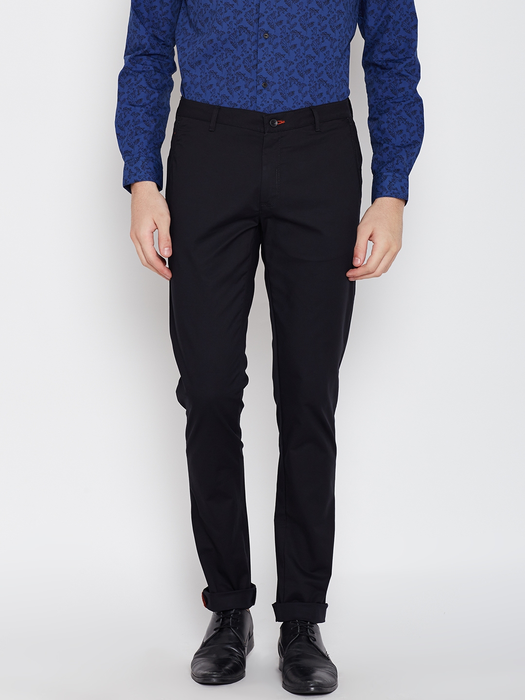 Buy Blackberrys Men Black Solid Casual Trousers - Trousers for Men ...