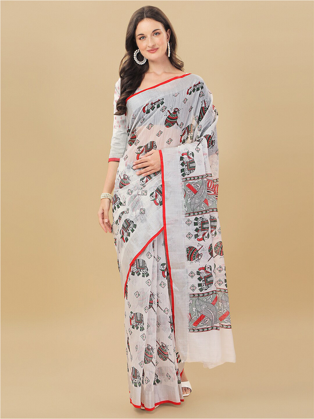 Sidhidata Aa Dames Saree - Banarasi Jacquard Zijde Met Copper Zari - Kant-en-Klaar 1 Minuut Saree - Rood