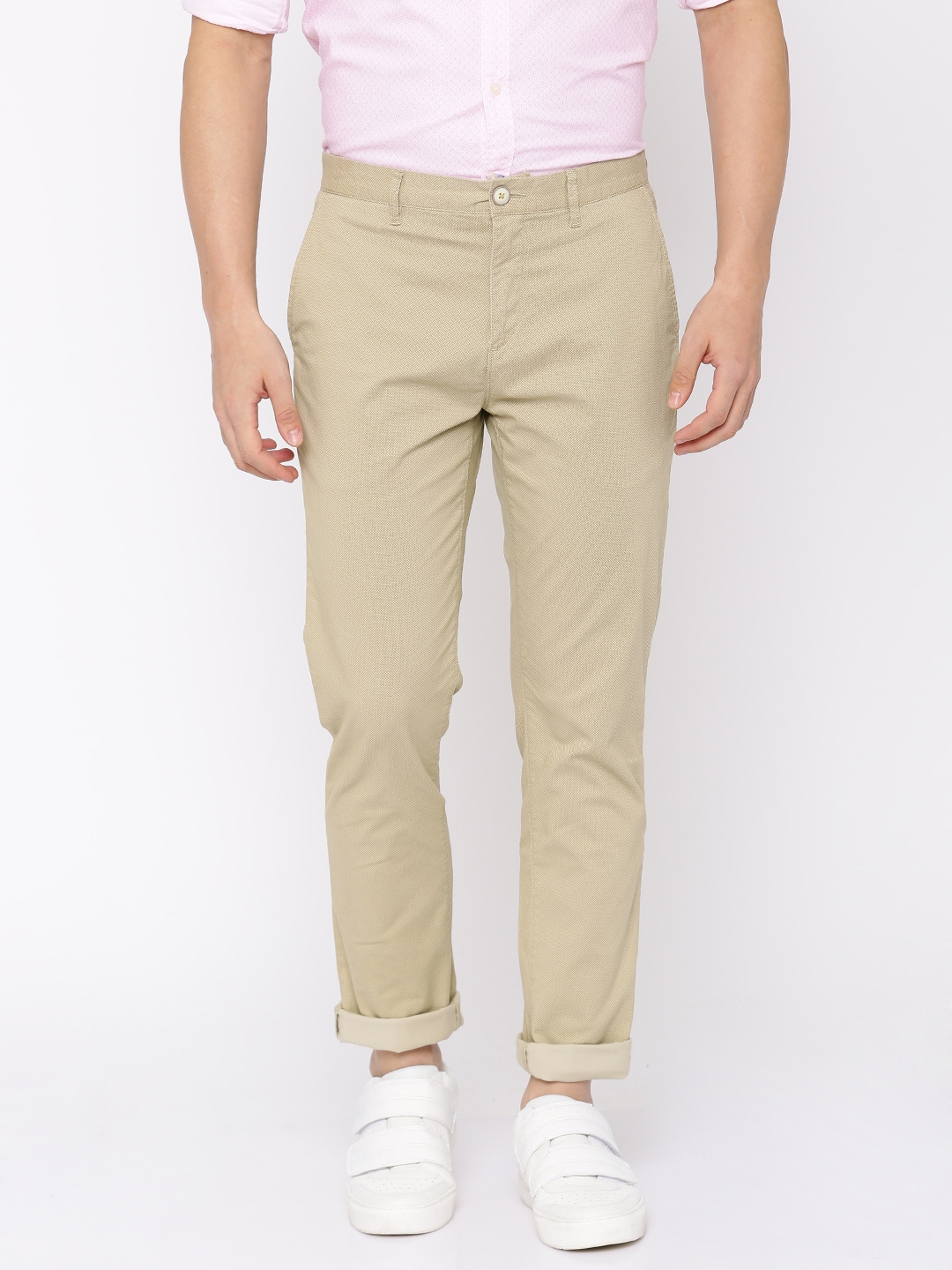Buy U.S. Polo Assn. Men Khaki Denver Slim Fit Trousers - Trousers for ...