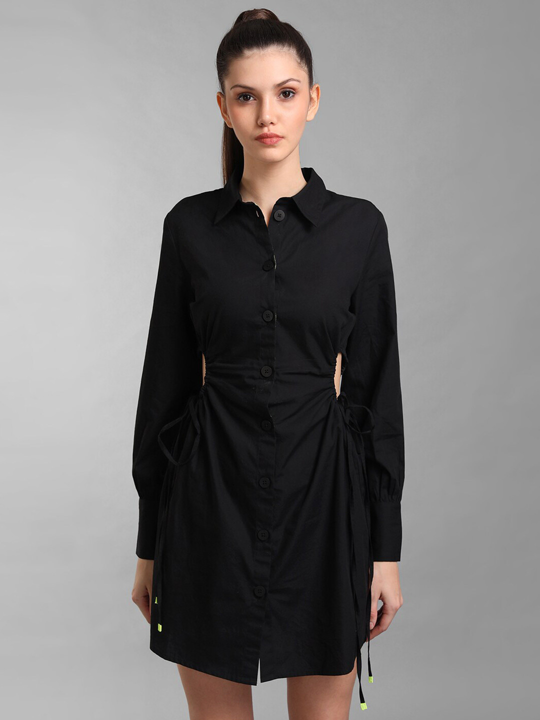 Buy Kazo Women Black Cotton Shirt Dress - Dresses for Women 20434558 ...